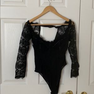 NWT Black lace bodysuit
